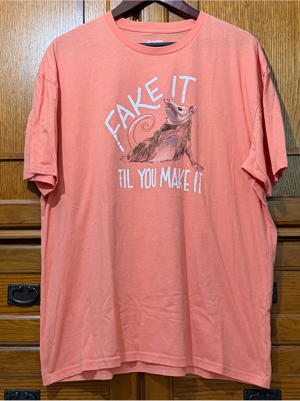 Rural King Fake It Til You Make It Possum Graphic Novelty Humor Tee Country